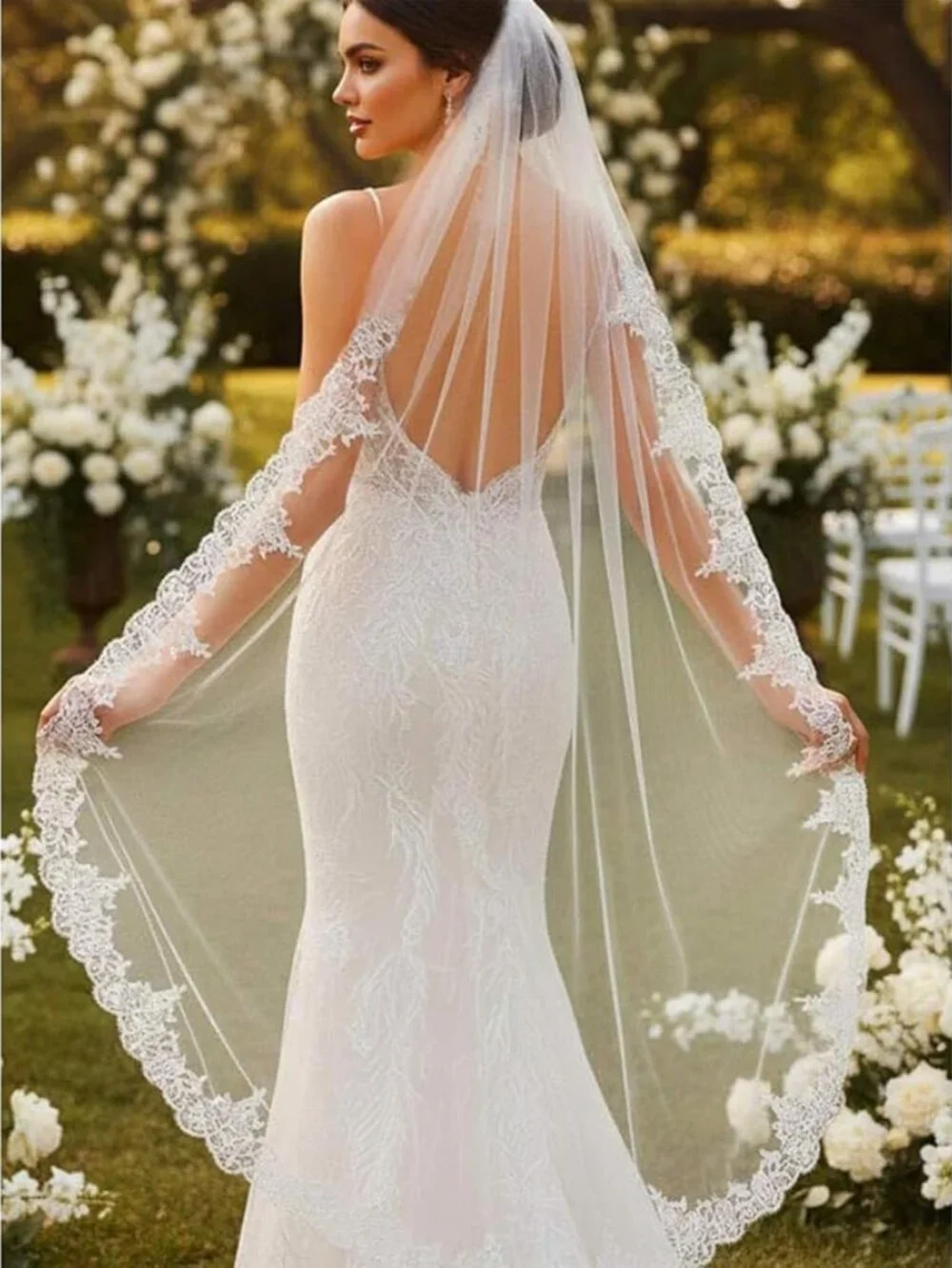 Wedding Long Lace Bridal Veil